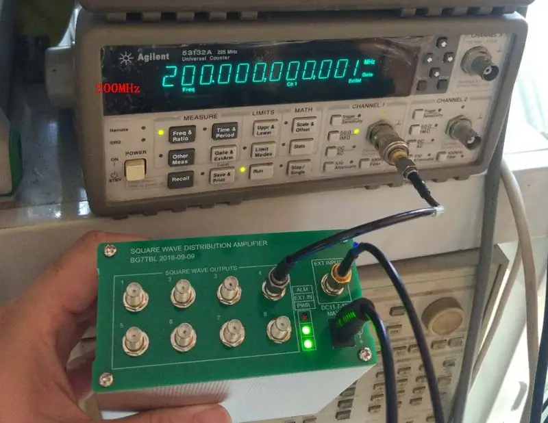 Imagem -03 - Distribuidor Amplificador de Onda Quadrada Bga7tbl 1pps Saída de Canal Distribuidor de Sinal de Trig