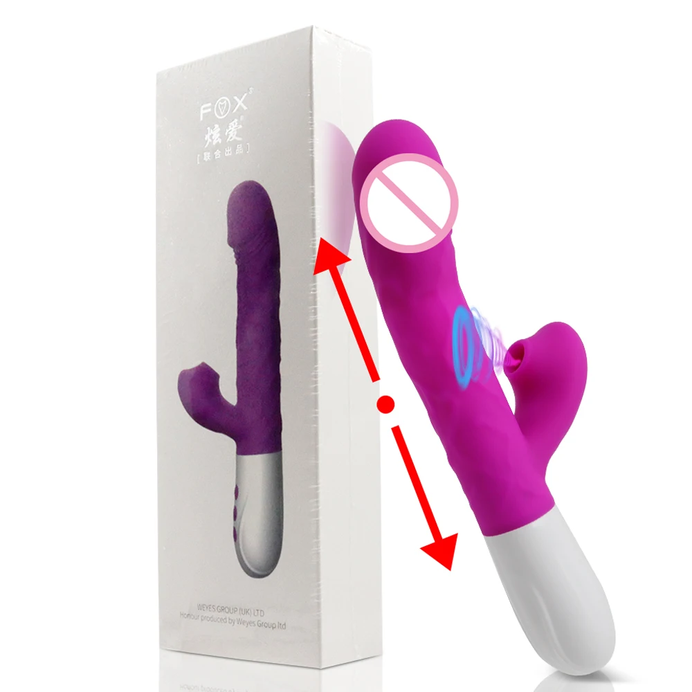 4 IN 1 Thrusting Sucking Rabbit Vibrator Sex Toy for Women Heating Telescopic 360° Rotating Dildo G Spot Massager Anal Vibrator