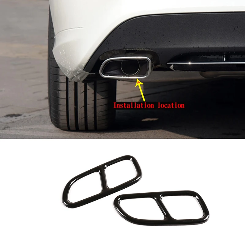 For 13-16 Mercedes-Benz CLA stainless steel Car Muffler Outputs Tail Exhaust Pipe Cover Frame Trim Modification accessories