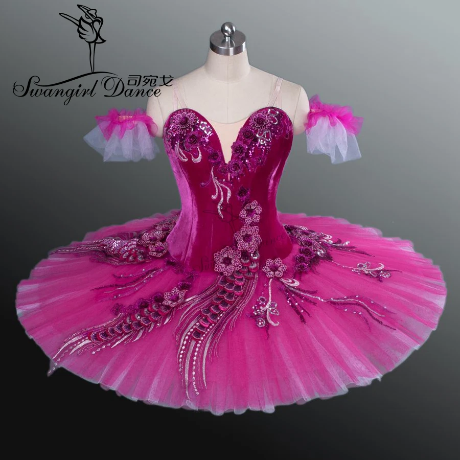 Sugar Plum Fairy Dark Pink Don Quixote Variation Professional Ballet Tutu Dress Paquita Ballerina Women BT9040