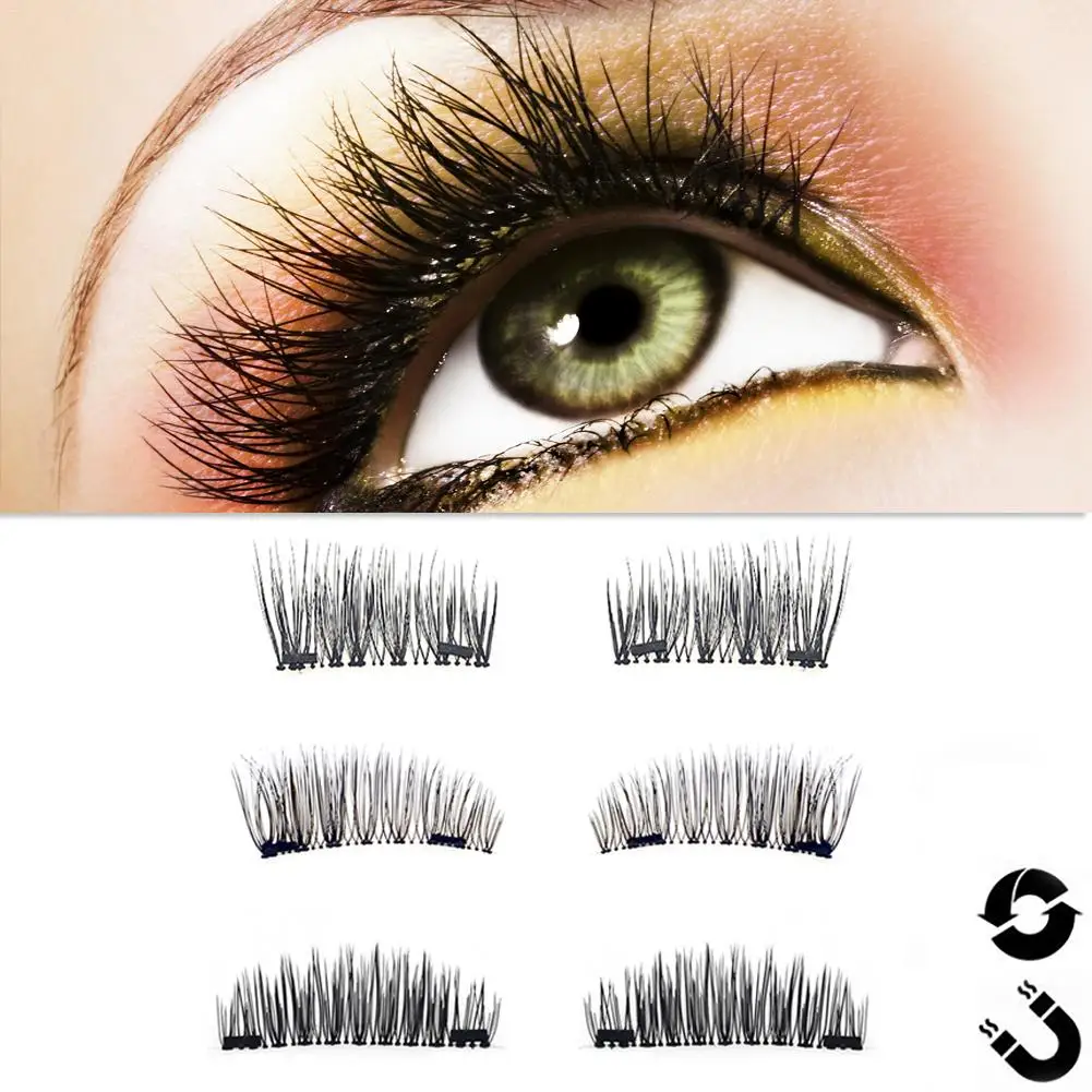 4PCS 3D Magnetic False Eyelashes  Four Magnets False Eyelashes Natural Eyelashes Makeup Beauty Tools