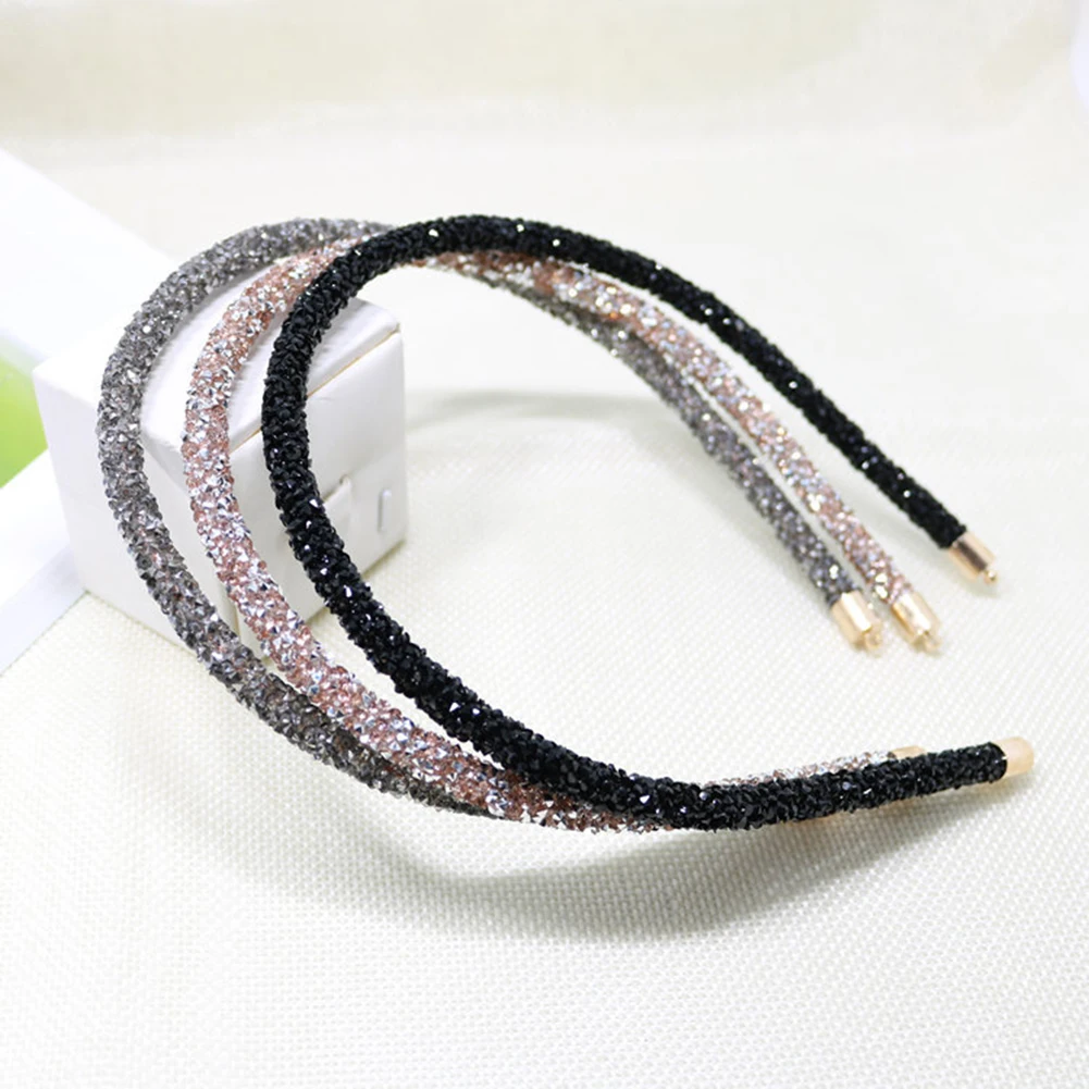 Shinny Sequined Handmade Hairband Fashion Women Solid Color Hair Head Hoop Band Sport Headband Hairband Hair Accessories