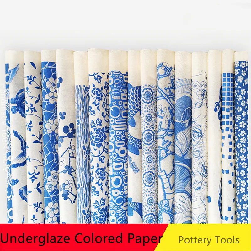 Jingdezhen-Pottery Clay Transfer Paper Underglaze Colored Flower Paper Blue and White Porcelain High Temperature Decal Paper