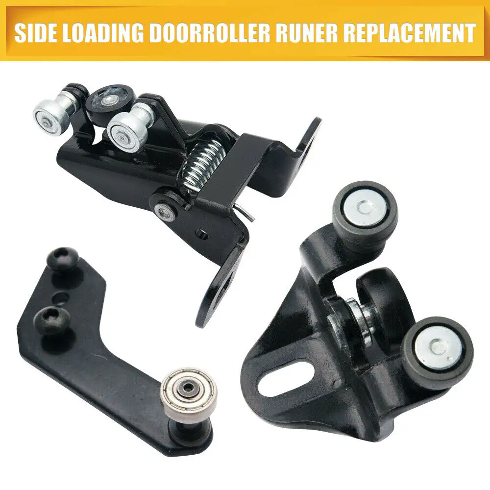 3 Pcs Car Door Roller Guide Include Passenger Side(Left) Sliding Door Bottom, Middle and Top Roller Guide for Ford Transit 2000-