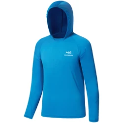 BASSDASH Youth UPF50+ Performance T Shirt with Hood Long Sleeve Fishing Hiking Sun Shirt FS03Y Lightweight Quick Dry Sailing