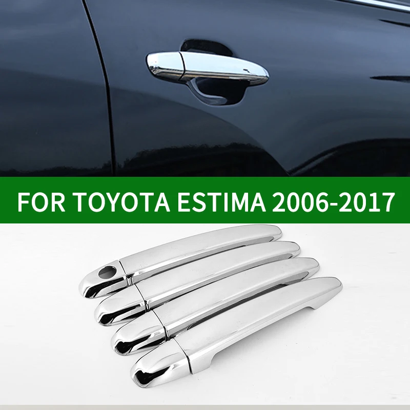 

Чехол для дверной ручки TOYOTA ESTIMA 2006-2017, хромированная Серебристая дверная ручка ESTIMA, яркая полоса 2007, 2008, 2009, 2010, 2011, 20