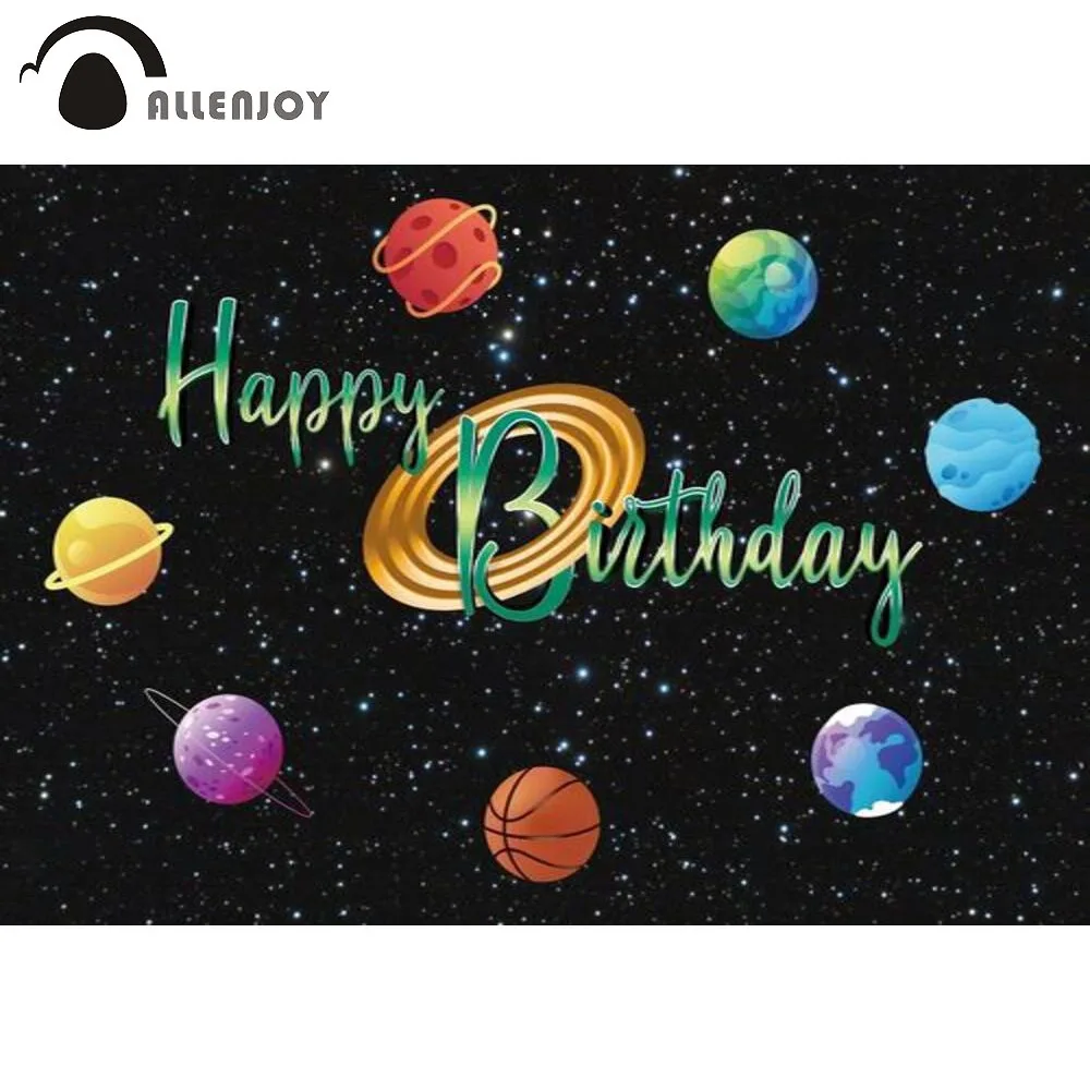 Allenjoy Space Basketball Sport Theme Boy Birthday Party Photography Backdrop Stadium Photo Background Decor Banner Photo Booths