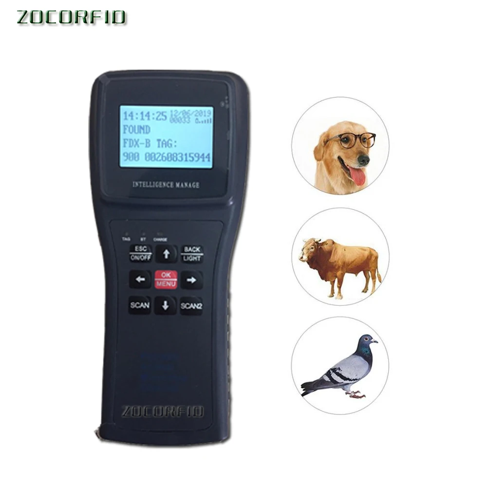 Pet scanner ISO11784/5 FDX B Animal pet id reader chip transponder USB RFID handheld microchip scanner for dog,cats,horse