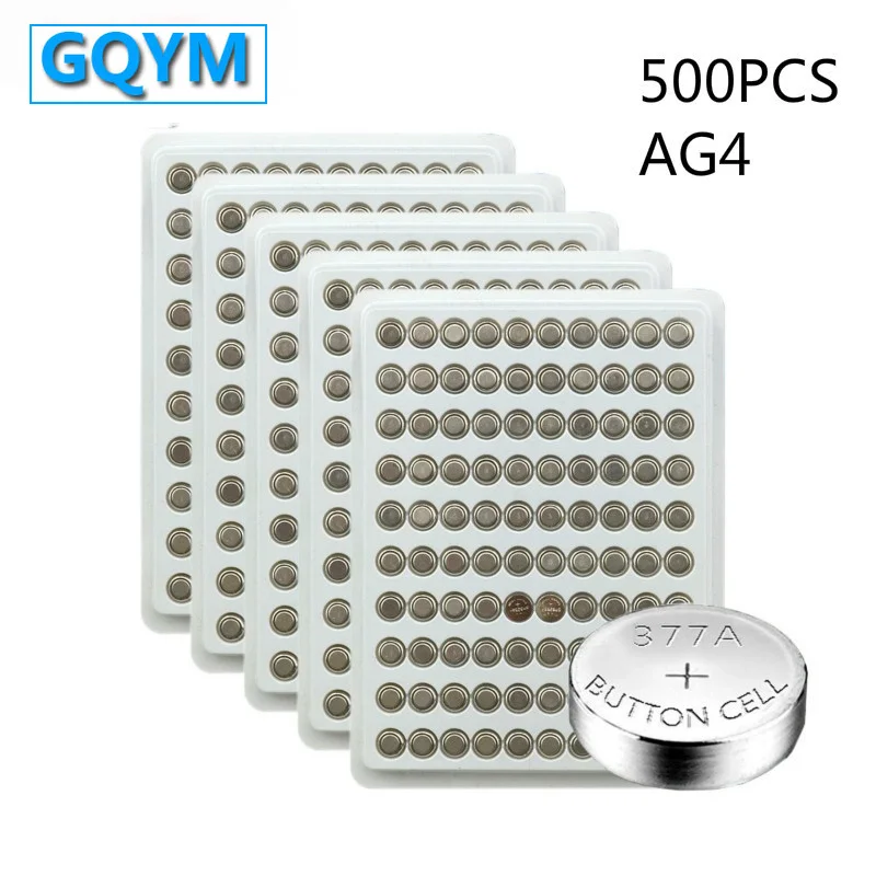 

500PCS AG4 377A 377 LR626 SR626SW SR66 LR66 button cell Watch Coin Battery