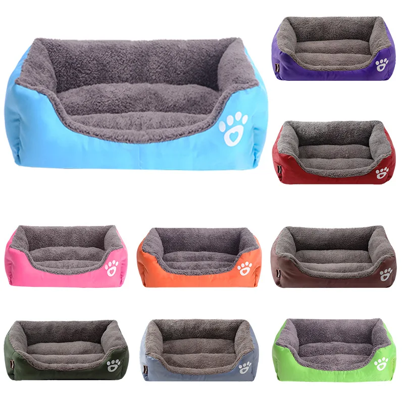 S-3XL Dogs Bed For Small Medium Large  Pet House Waterproof Bottom Soft Fleece Warm Cat Bed Sofa House 11Colors