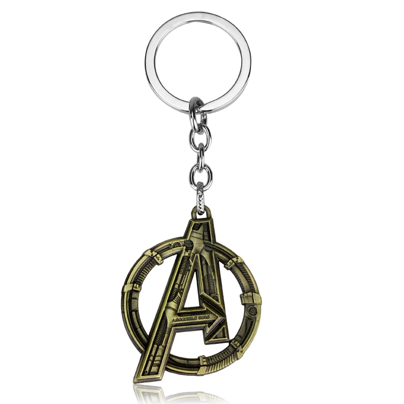 Marvel SuperHeroe The Avengers 4 Metal Pendant Keychains Letter A Keyring Porte Clef Chaveiro Key Holder