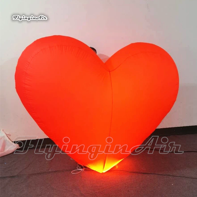 

Personalized Hanging Inflatable Heart Balloon 2m Red Air LED Heart Model For Wedding And Valentine's Day Decoration