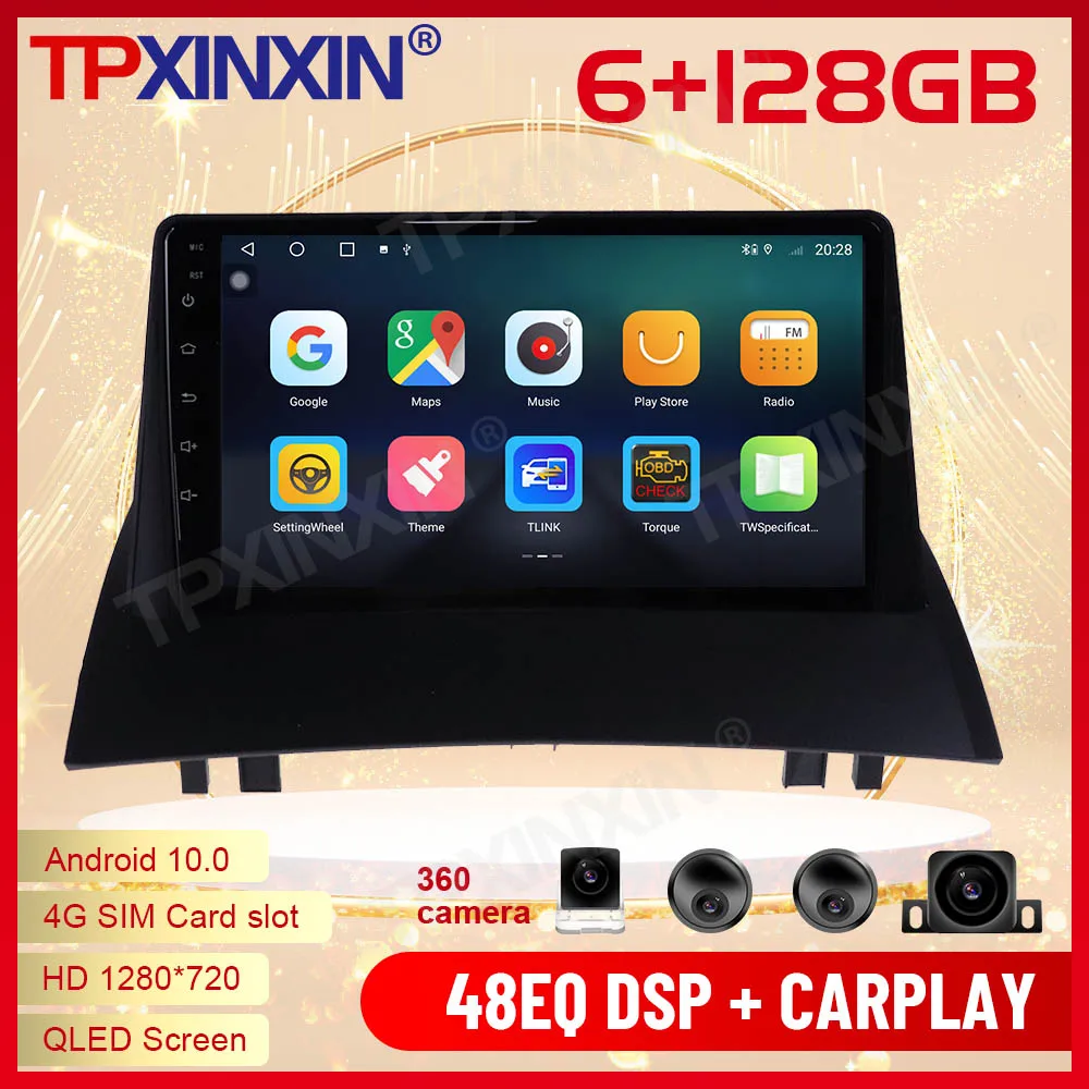 2 Din Carplay Android Radio Receiver Multimedia For Renault Megane 2 2002 2003 2004 2005 2006 2007 2008 2009 Recorder Head Unit