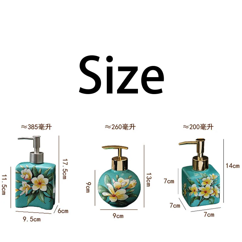 Chinese Painted Ceramic Foam Soap Dispenser Creativity Flower Illustration Shampoo Bottle Home Bathroom Decoration Accessories