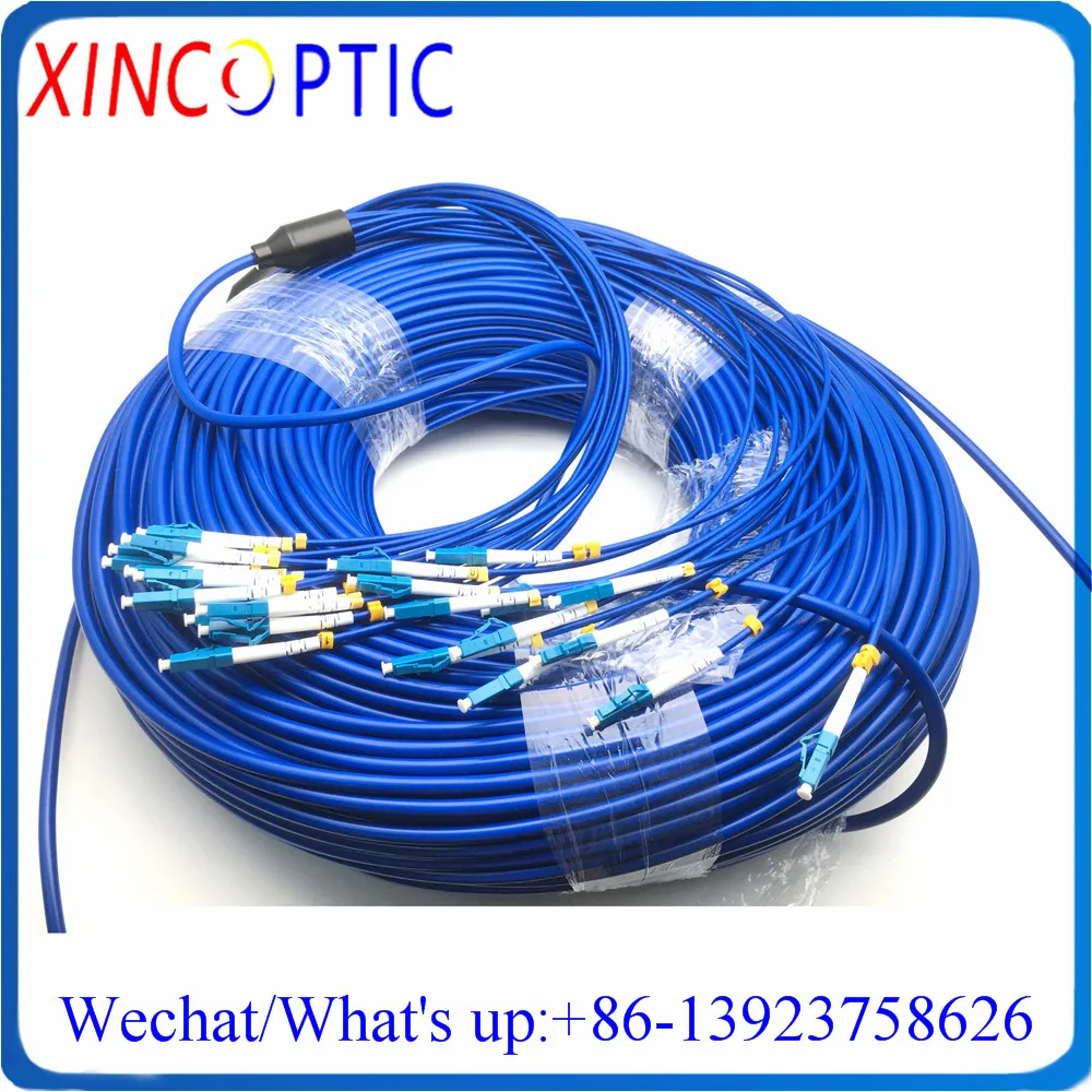 20Mtr 12Cores Singlemode CRIP FTTA 12C LC-ST/FC/ST/SC SM PVC Blue Jacket 12F 20M Armored Fiber Optical Patch Cord Cable Jumper