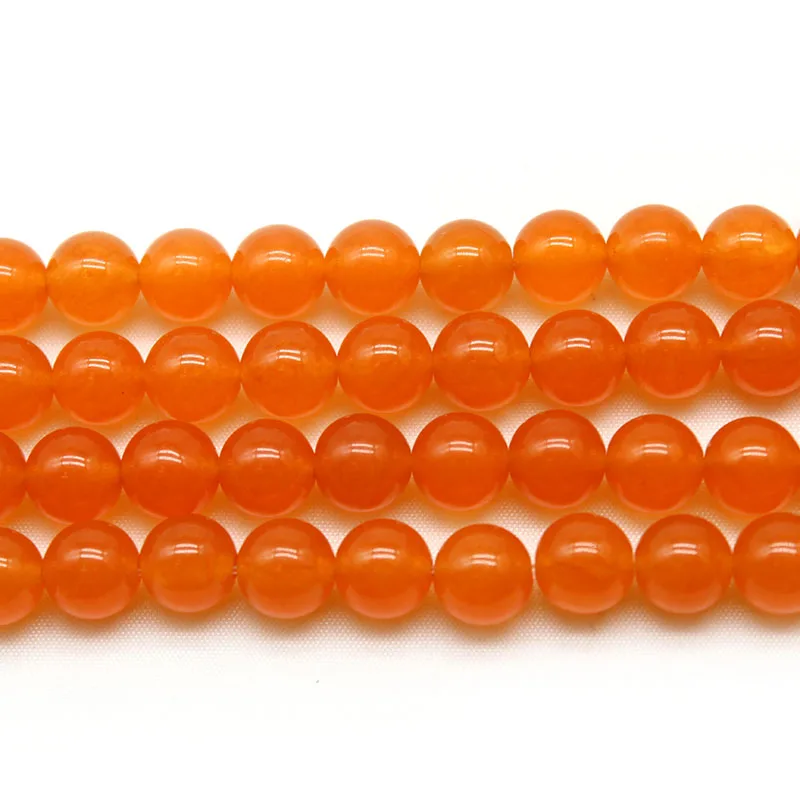 Natural Stone AAA Orange Chalcedony Jades Beads Loose Spacer Beads For Jewelry Making DIY Fashion Bracelet 15\