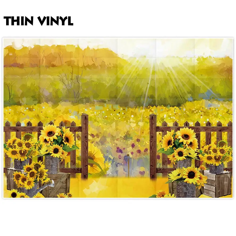 Allenjoy-telón de fondo con diseño de girasoles para estudio fotográfico, pintura de acuarela para niños, valla de jardín, fotomatón, otoño