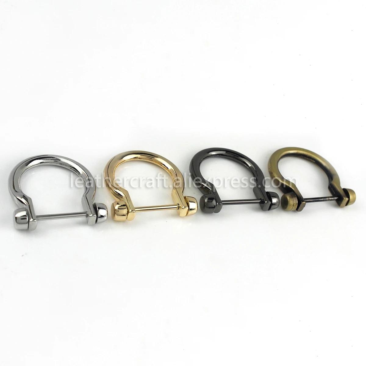 1pcs Metal Carabiner D Bow Shackle Fob Key Ring Keychain Hook Screw Joint Connector Buckle Lightgpold/ Silver/ Gun Black/ Bronze