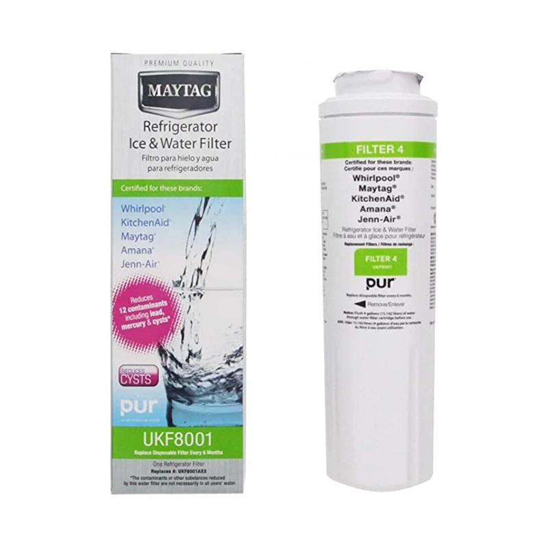 Compatível com filtro maytag ukf8001, adequado para 4396395, edr4rxd1, ukf8001axx, ukf 8001p, 469006, puriclean ii, 2 peças