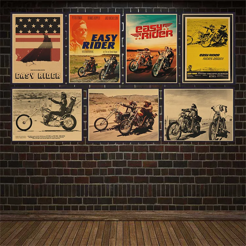 Film Easy Rider Vintage Kraft Poster Vintage Wall Picture Coated Wall Stickers Home Decoration