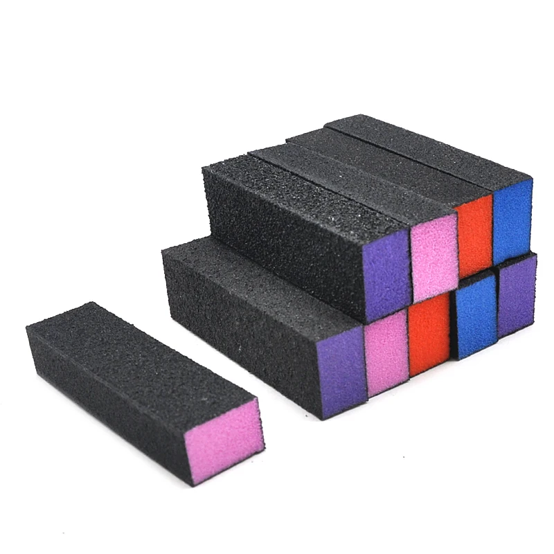 10/20 Pcs Black Sanding Block Buffer Files Nail Polish Gel Remover colorato Nail Foam 4 Side Manicure spugne accessori per unghie