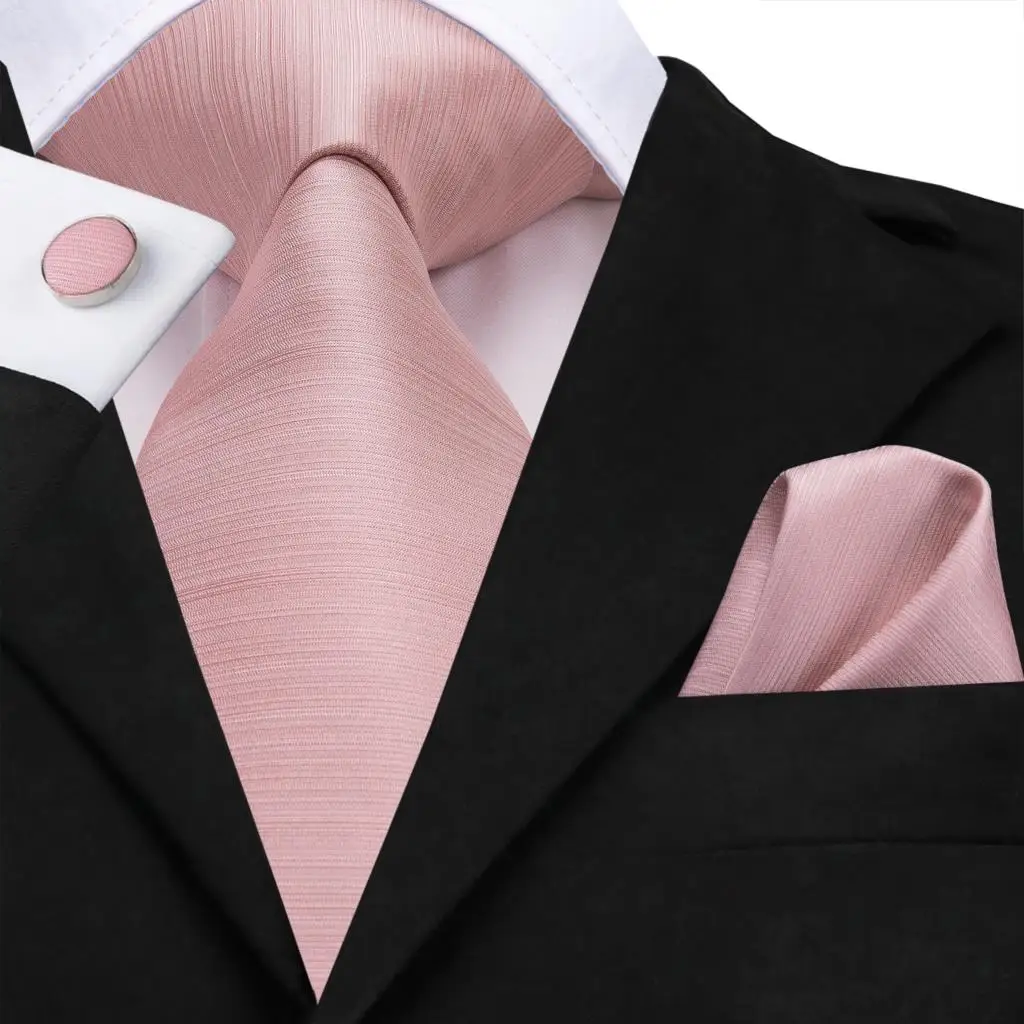 Corbata de boda de seda sólida para hombres, mancuerna de mano, regalo, corbata de diseñador de moda, fiesta de negocios, envío directo, Hi-Tie