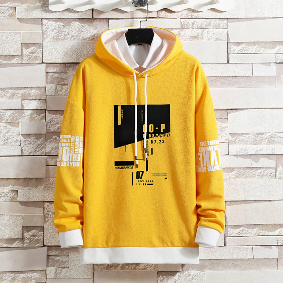 

Men's Hooded Pullover Spring And Autumn Sweater Korean Fashion Letter Printing Long Sleeve T-Shirt Casual Sportswear