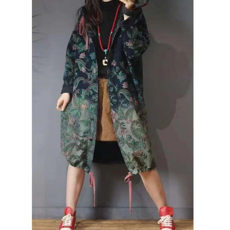 Max LuLu 2021 Printed Hooded Single Breasted Trench Women Loose Harajuku Windbreakers Autumn Long Clothes Ladies Punk Streetwear