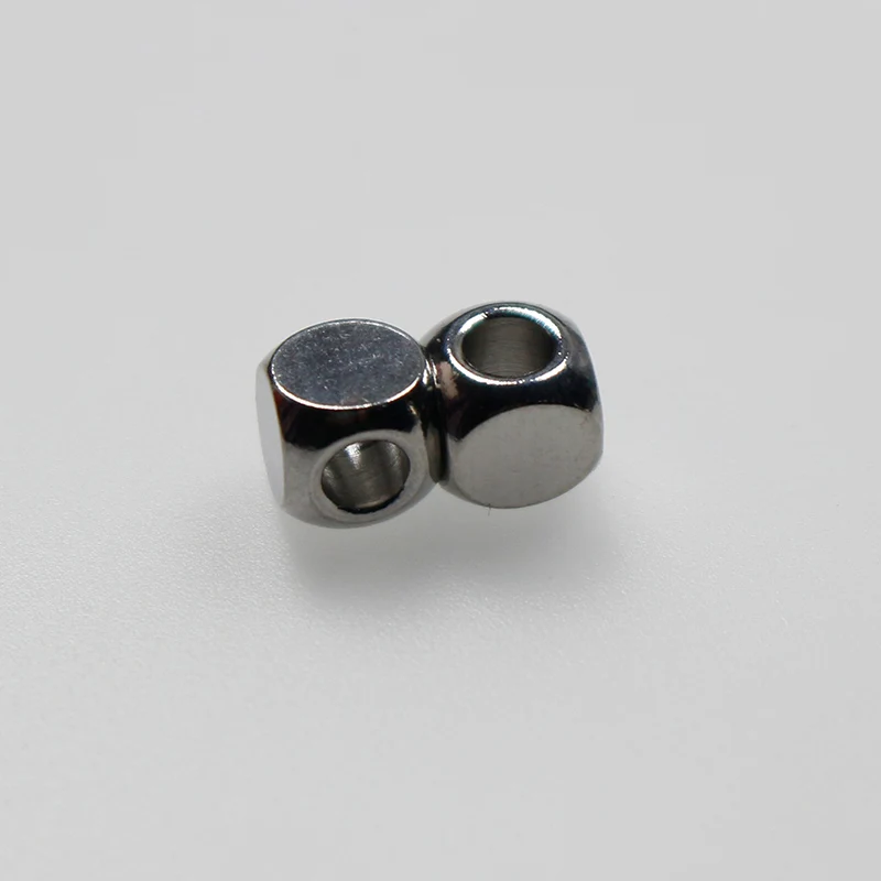 50pcs/Lot 304 Stainless Steel Square Loose Beads 2mm 3mm 4mm 5mm 6mm High Quality Handcraft Metal Spacer Beads DIY Fine Jewelry