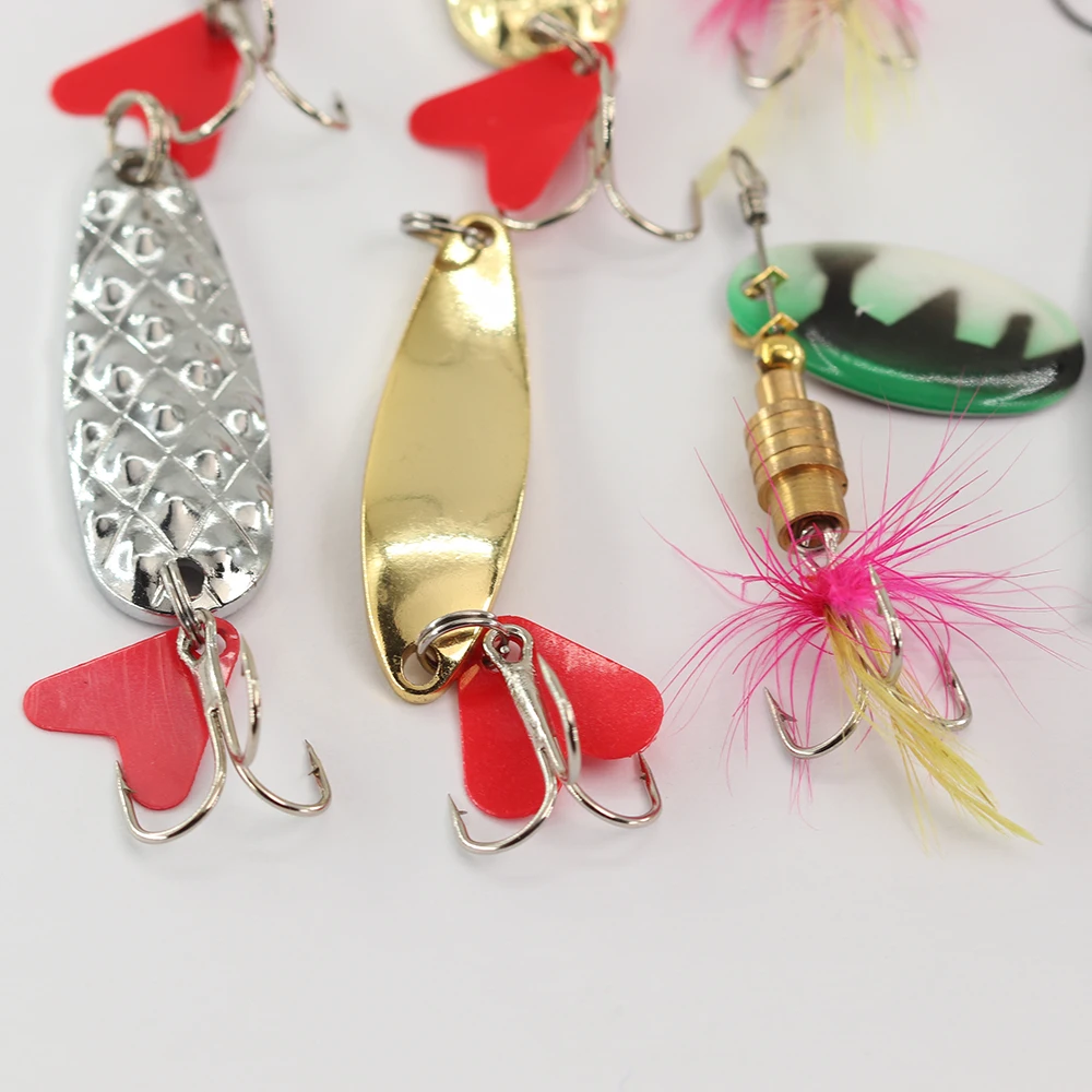 1pcs Rotating Metal Vibration Bait Spinner Spoon Fishing Lures 5g 6g 6.5g 7.5g Jigs Trout Winter Fishing Hard Baits Tackle Pesca