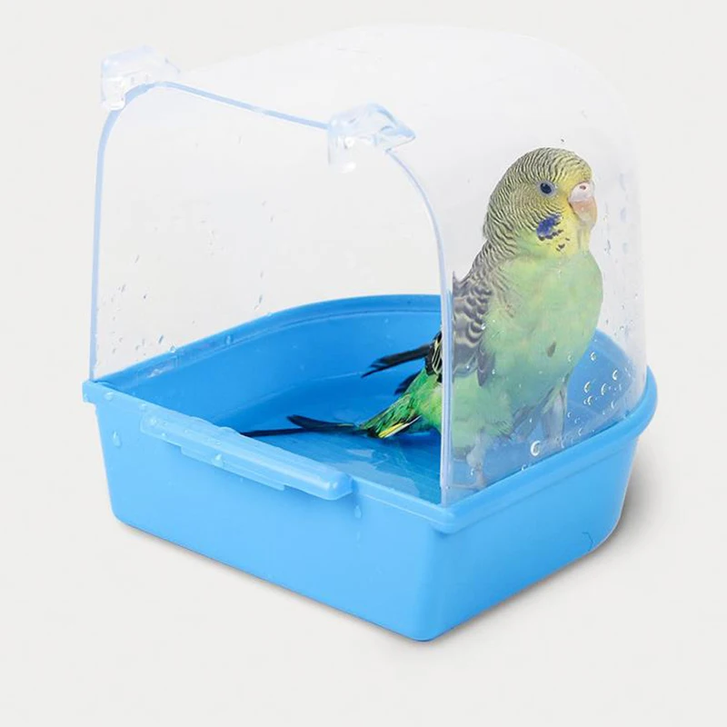 

7 Colors Bird Bathtub Plastic Shower Room Parrot Cleaning Tool Hanging Birdbath Bathtub Budgerigar Water Or Sand Bath Supplies