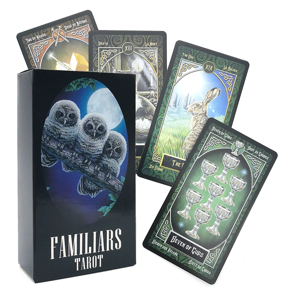 Familiars Tarot.English Tarot.Spanish Tarot.French.Tarot German Tarot.Oracle Divination.Fate Divination Game.Game Deck.