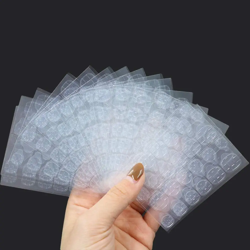 600PCS Double Sided Glue Nail Sticker Adhesive Tabs Waterproof   Breathable Fake Nail Glue Stickers Jelly False Nails Tips