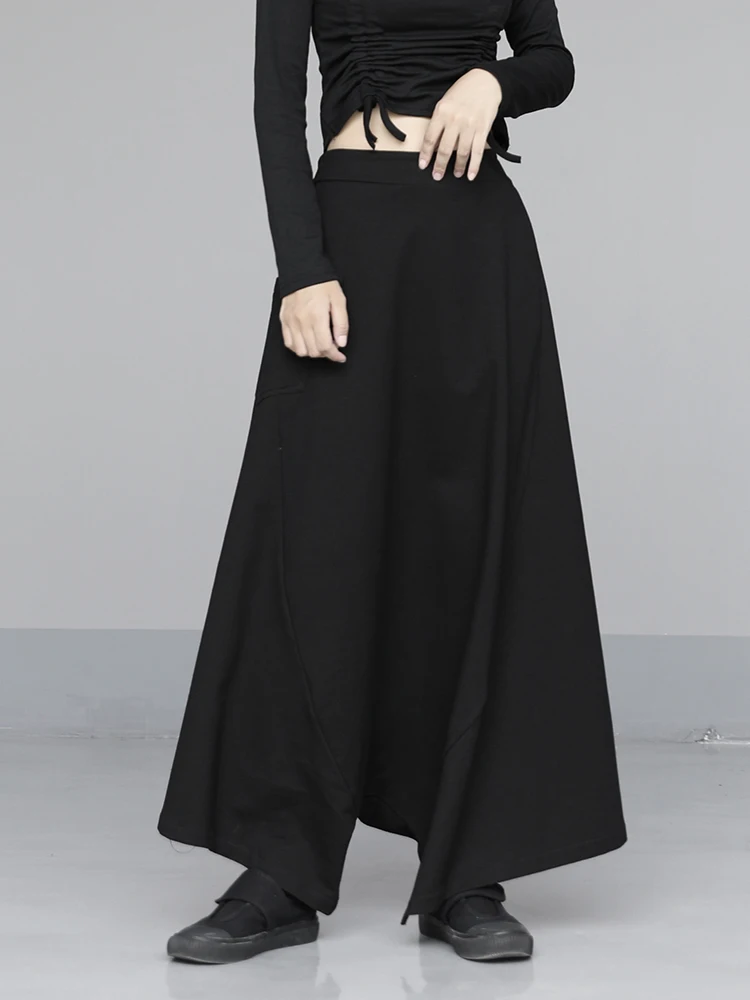 

Ladies Pant Skirt Casual Pants Wide Leg Pants Spring And Summer New Dark Elastic Waist Skirt Design Long Fashionable Pants