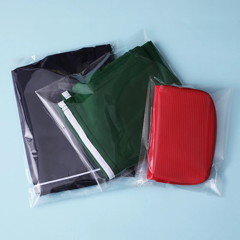 100pcs Width 25cm Clear Self Adhesive Cellophane Packing Bags Transparent LARGE Self Sealing Plastic Package Storage Poly Bag