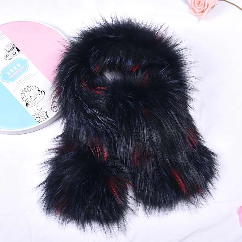 Besfilin Genuine Fox Fur Scarf Collar for Women, Double-Faced, Neck Versatile, Hand Woven, Keep Warm, Spring  Autumn and Winter