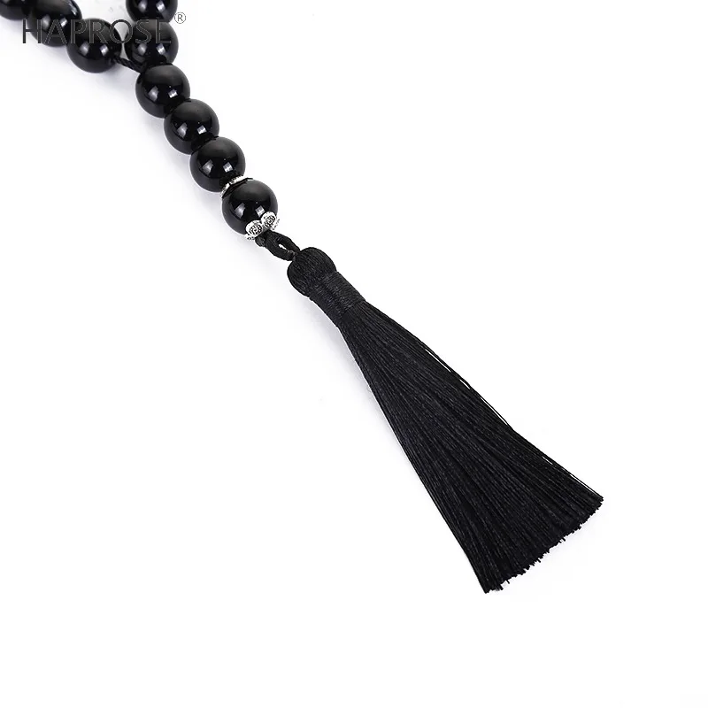 Onxy 33 Tasbih رجل أسود agates كل شيء جديد أساور هدية عيد misbaha اكسسوارات سبحة صلاة 33 66 99 الخرز مجوهرات