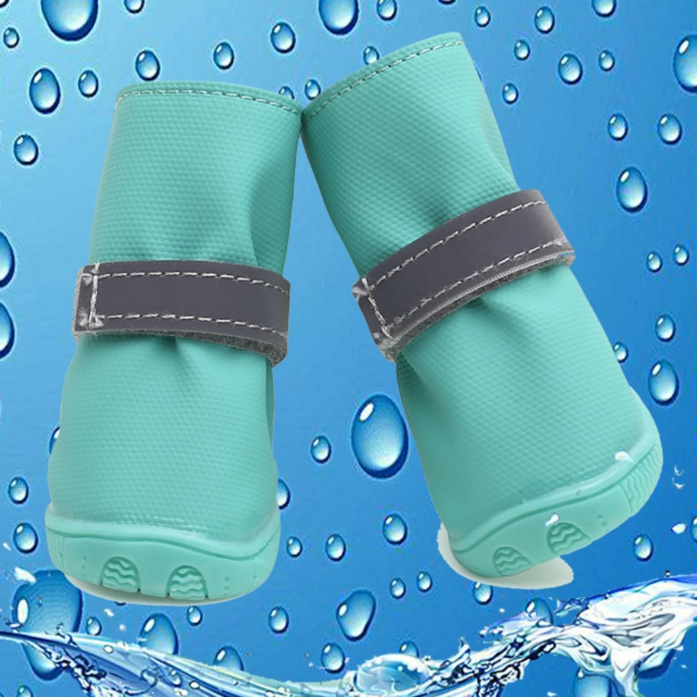 Waterproof Dog Shoes for Small Dogs Shoes Anti-slip Reflective Strappy Pet Dog Snow Rain Boots For Teddy Bichon