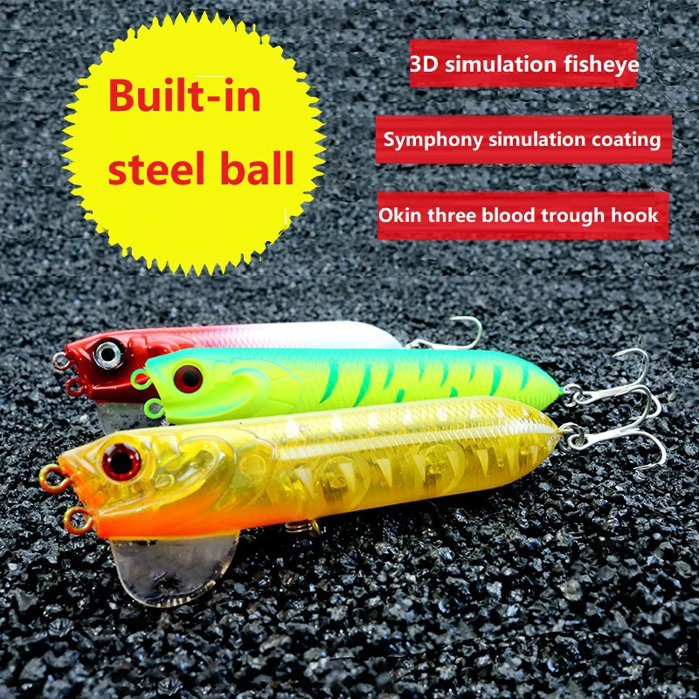 1pcs Water surface magician Hard Pencil Wobblers Popper Lures 9.5cm/18g Artificial 3D eyes Bait Snake Walker Lure Fishing Tackle