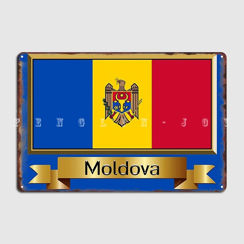 Moldova Flag Stickers Gifts And Other Products Metal Sign Club Party Mural Customize Wall Decor Tin Sign Poster