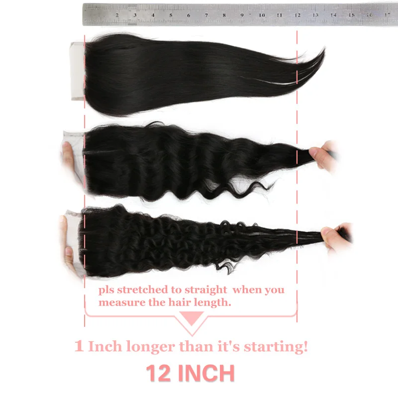 Ali Queen Hair 4x4 13x4Transparent Lace Closure With Pre Plucked Hairline Brazilian Remy Human Hair Body Wave Human Hair Closure