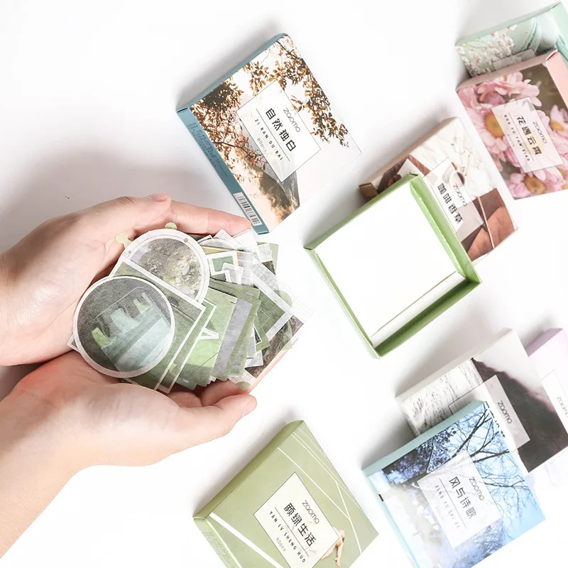 80sheets Color World Washi Sticker Cute Large Capacity Sticker Bag DIY Journal Decorative Stickers