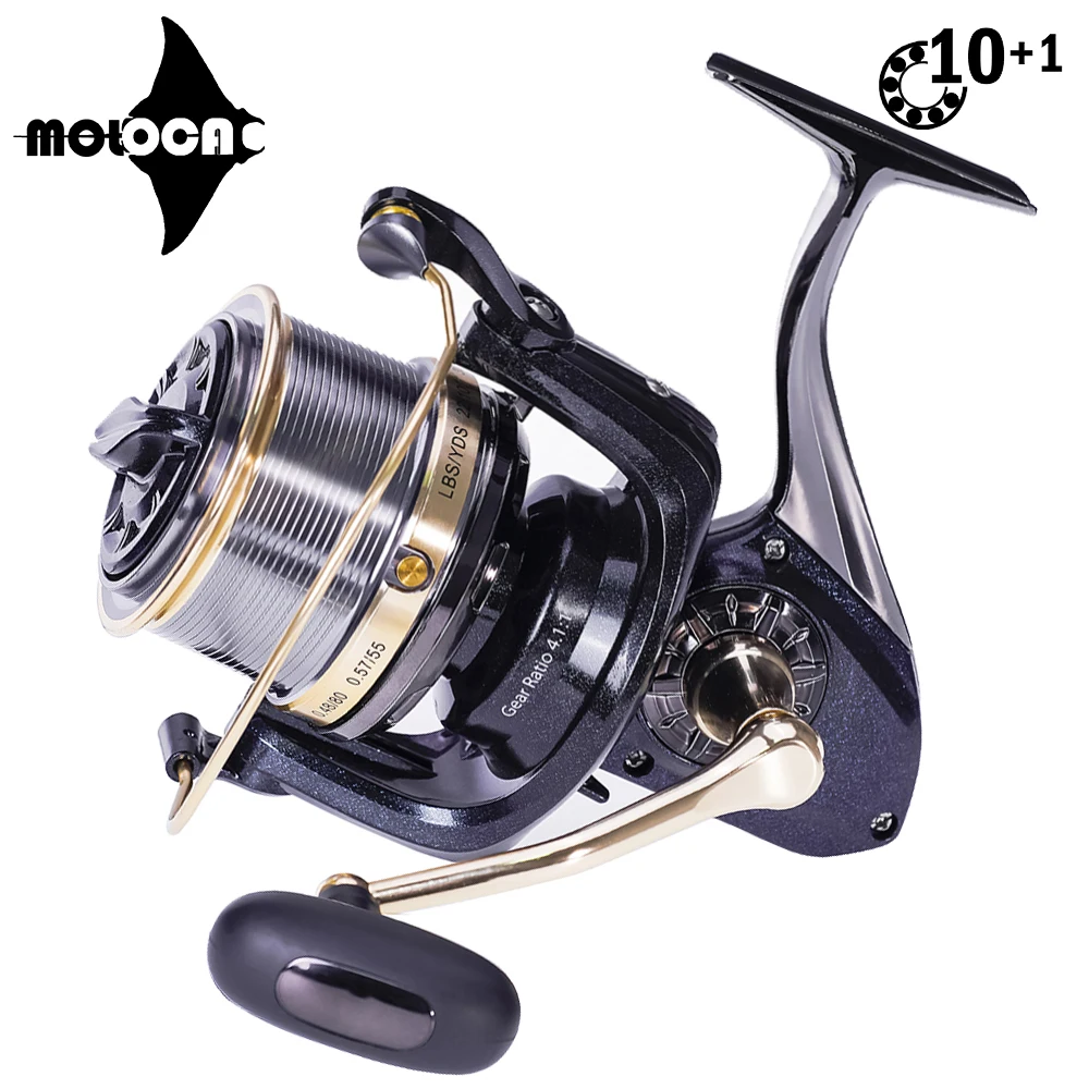 

Spinning Fishing Reel 4.1:1 10+1BB Max Drag 25kg Carretilha De Pesca Accessories Peche A La Carpe Metal Body Molinete Equipament