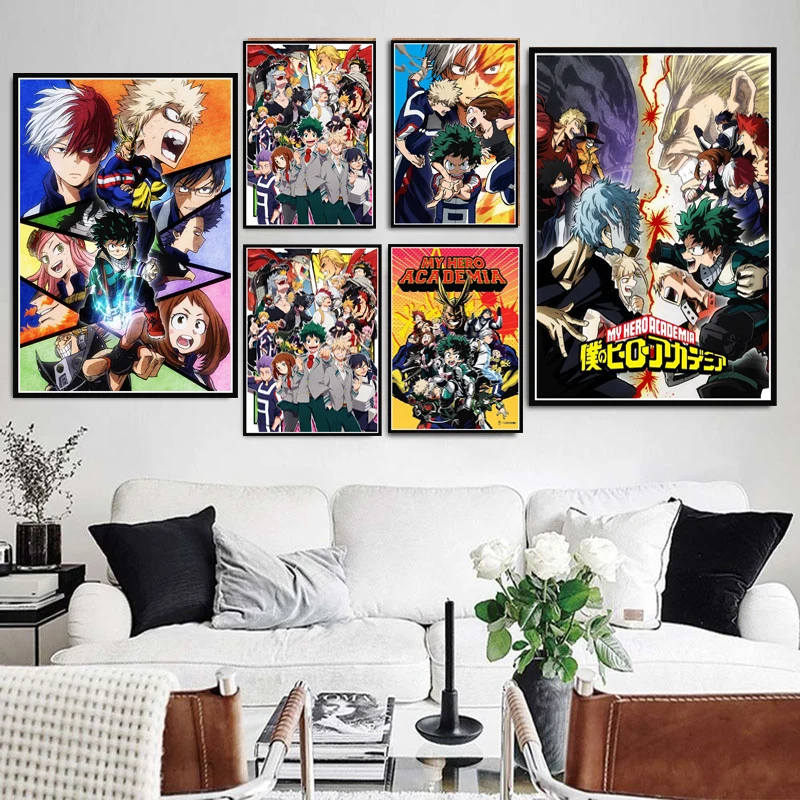 All Characters Boku No Hero Academia Japan Anime Poster Prints Oil Painting Art Canvas Wall Pictures For Living Room Home Decor