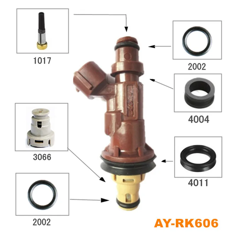 

Fuel injector repair kit fuel injector filter oring plastic washer pintle cap fit for toyota 3.4L AY-RK606