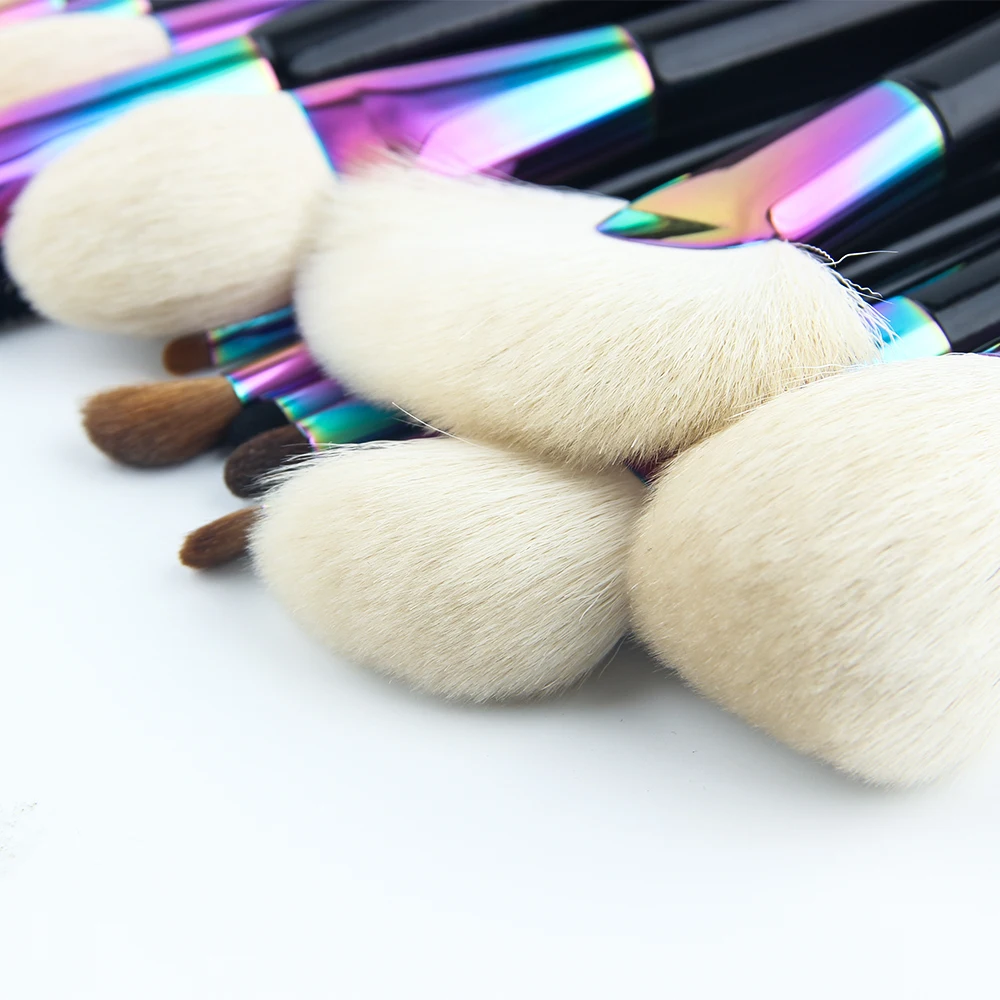 Anmor Large Makeup Brushes Set Professional Natural Hair Foundation Brush Powder Brush Eyeshadow Make Up Tools with Cosmetic Bag