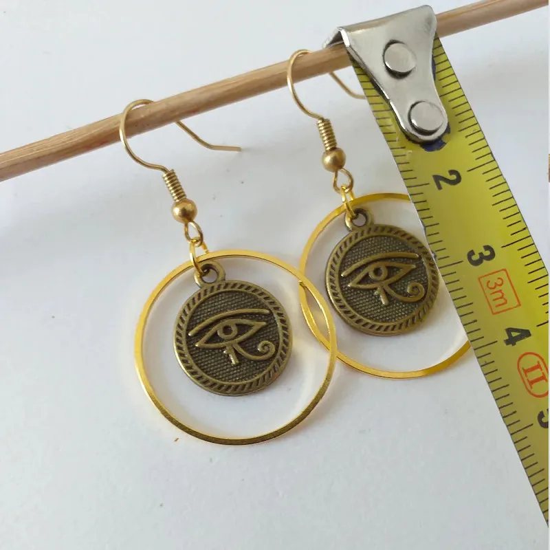 Eye Egyptian Earrings Brass Circle Ethnic France Astronomy Ethnic Boho Jewelry Women Gift Girlfriend Beautifu Fashion trend