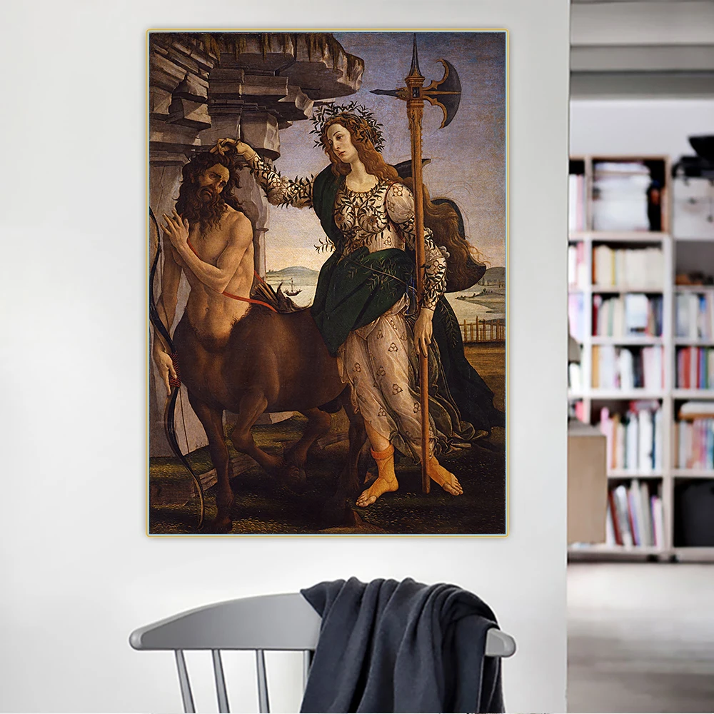 Citon Sandro Botticelli《Pallas and the centaur》Canvas Oil Painting Artwork Poster Picture Wall Background Decor Home Decoration