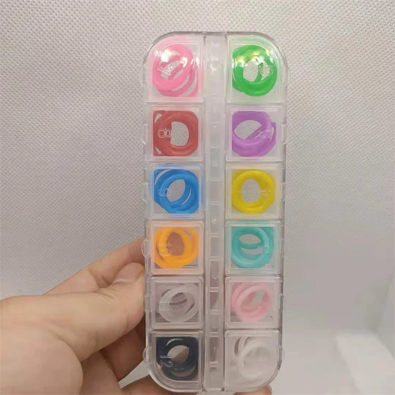 

6000pcs/100 Box 12 Color High Quality Non-Slip Silicone Glasses Ring Diy Mask Rope Connector Accessories Seal Ring Kit Wholesale