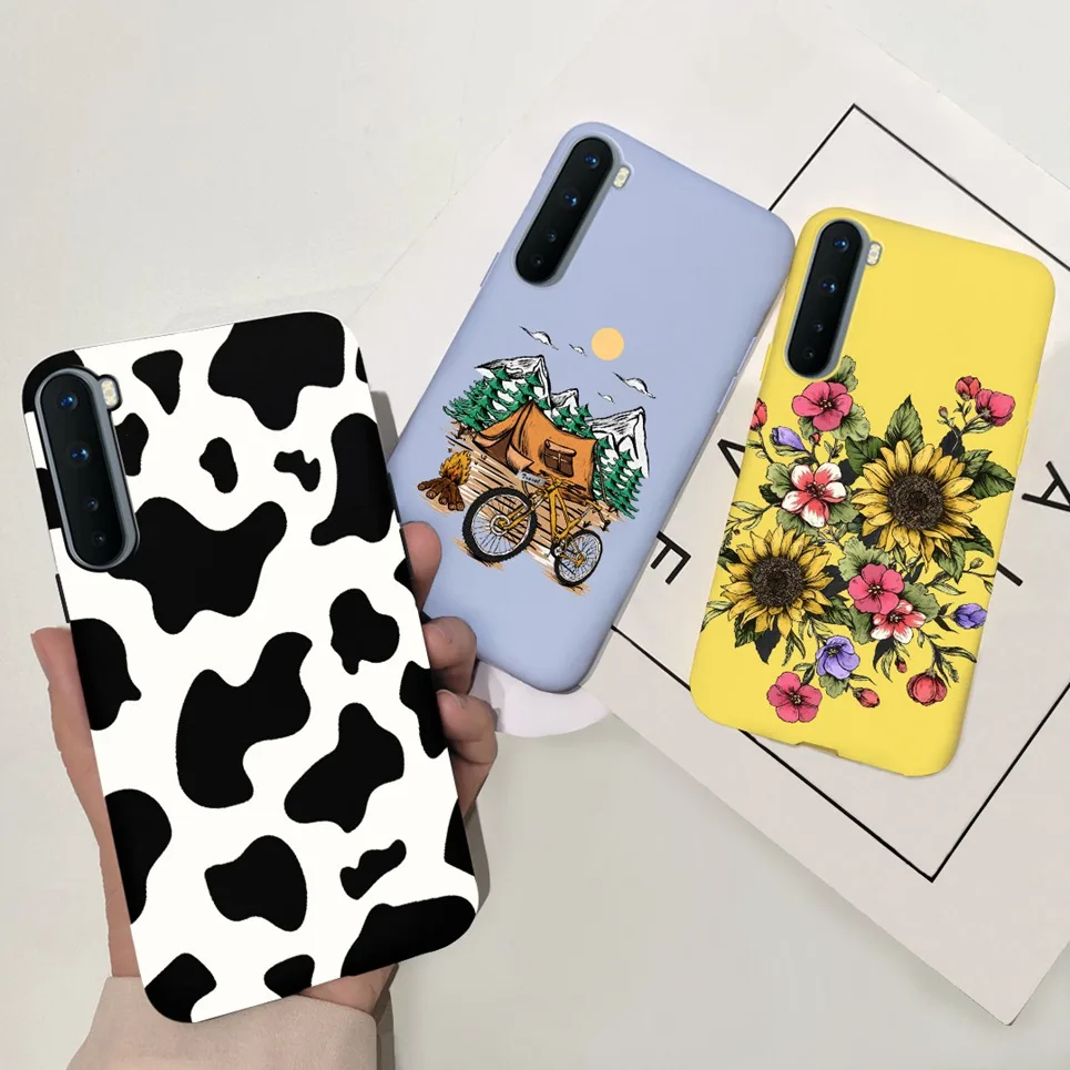 Für OnePlus Nord Fall 6.44 "Telefon Abdeckung Weichen Silikon Fällen Für One Plus Nord OnePlusNord 1 + Nord Blume cartoon Katze Fundas Abdeckung